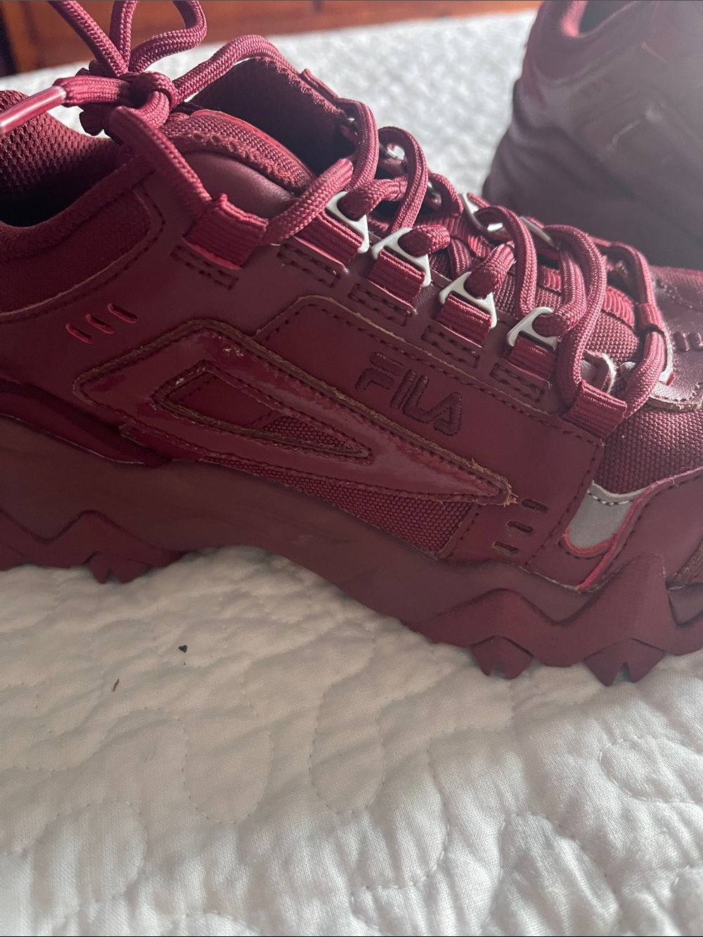 Fila woman’s Maroon Trail Platform Sneakers - Picture 3 of 3